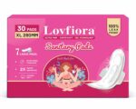 LovFiora Ultra Thin Sanitary Pads for Women – XL 280mm (Pack of 30) | 7-Layer Protection with Gel Technology | 100% Rash-Free & Leak Proof | Cottony Soft Feel