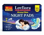 LovFiora Premium Night Pads XXL 320mm (30 Count) – 3X Faster Deep Absorption Technology | Extra Long for Heavy Flow & Leak-Free Sleep